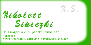 nikolett sipiczki business card